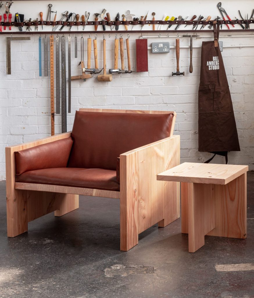 A photograph of one of Bill Amberg's leatherwork projects