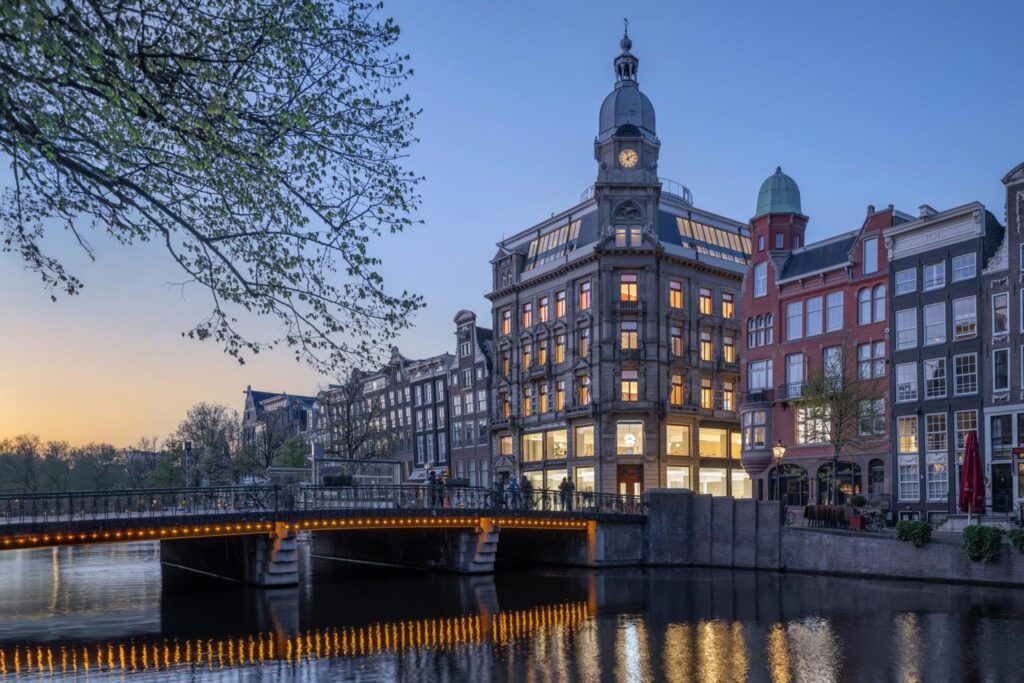 Panoramic exterior view of NIO House, Rotterdam. Design and film by forpeople.