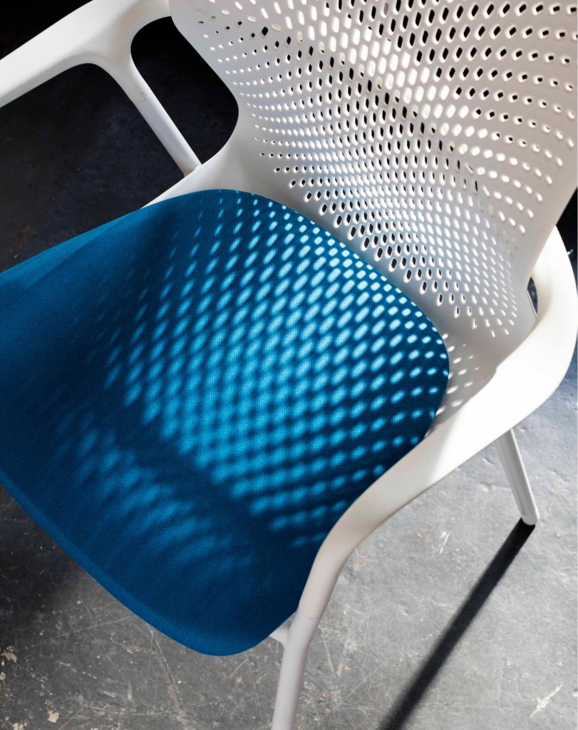 Production detail photograph of hermer miller Keyn chair. Film and design by forpeople.