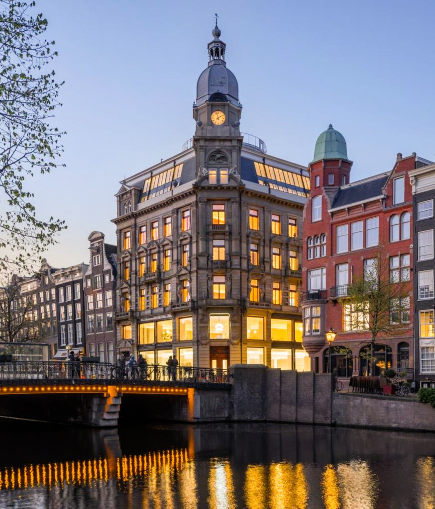 Panoramic exterior view of NIO House, Rotterdam. Design and film by forpeople.