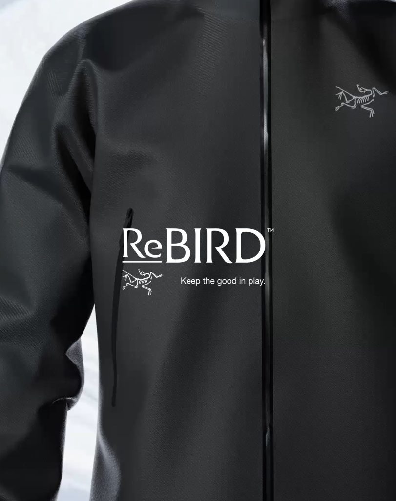 3D visualization of the Arc'teryx ReBIRD Beat Jacket (close-up). Created by forpeople, courtesy of Arc'teryx.