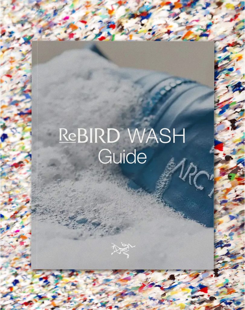 Flip motion of Arc'teryx ReBIRD brand touchpoints. Design by forpeople, courtesy of Arc'teryx.