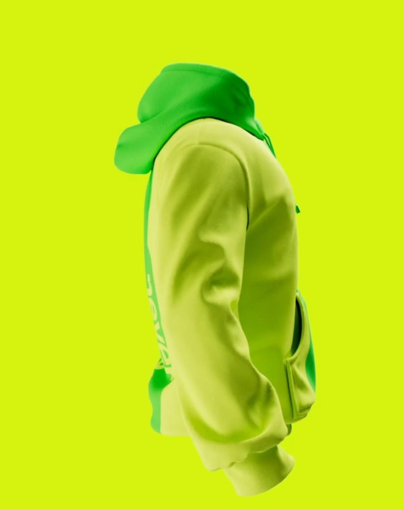 3D visualisation of vitaminwater merchandise sweater. Design and 3D visualisation by forpeople.