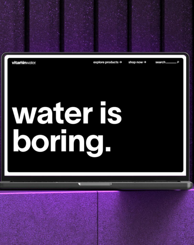 Website design showcase for vitaminwater. Design and motion by forpeople.