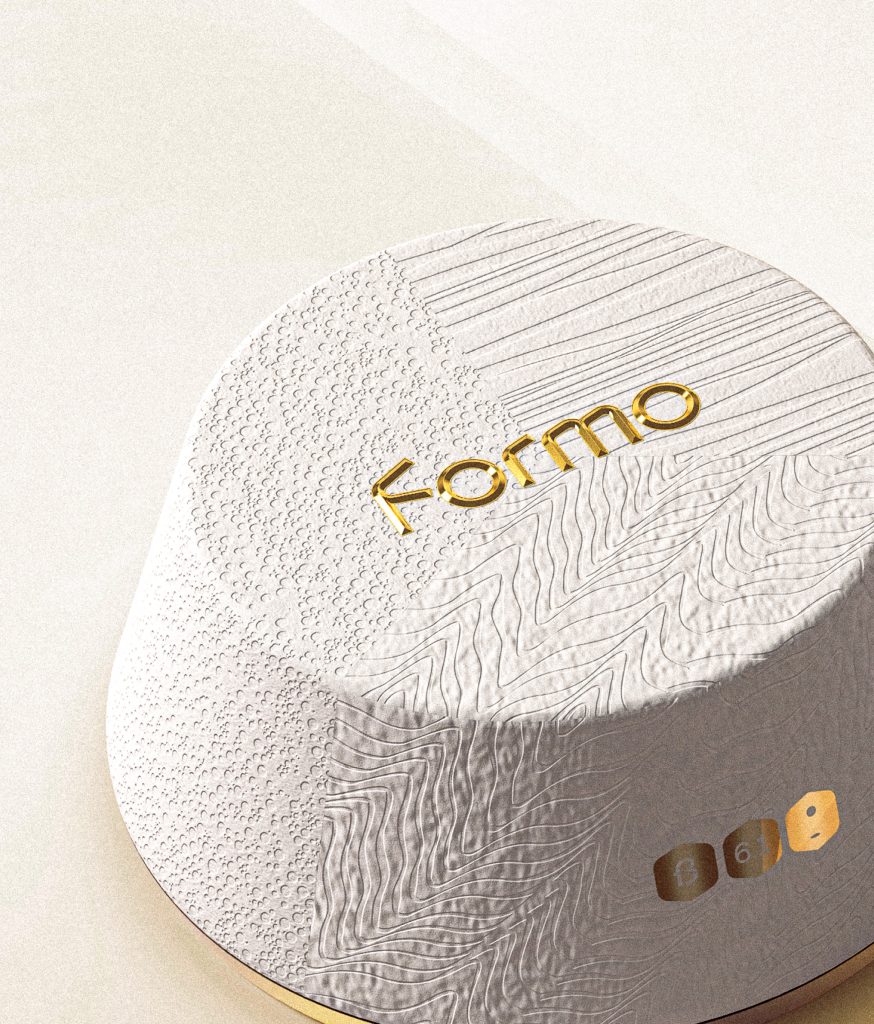 3D Visualisation of a Formo packaging concept. Concept, design, and brand visualisation by forpeople.