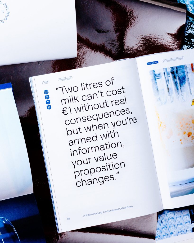 Photograph of a Formo Brand Mission Journal Page. Design & Photograph by forpeople.