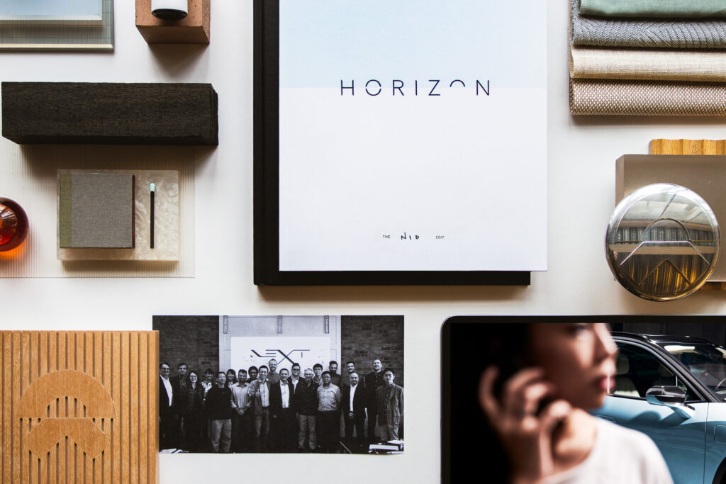 Photograph of the sensory identity designed for NIO by forpeople.