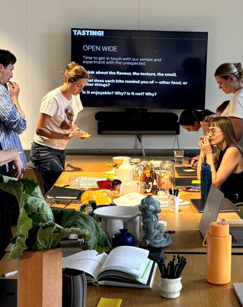 Photograph of the Future Feast workshop tasting. Design and film by forpeople.