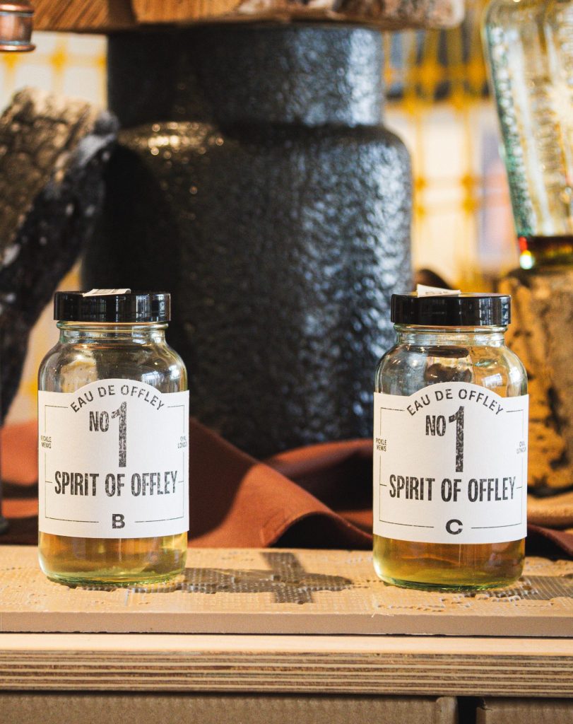 On-site photograph of perfume from the private view. Film by forpeople.