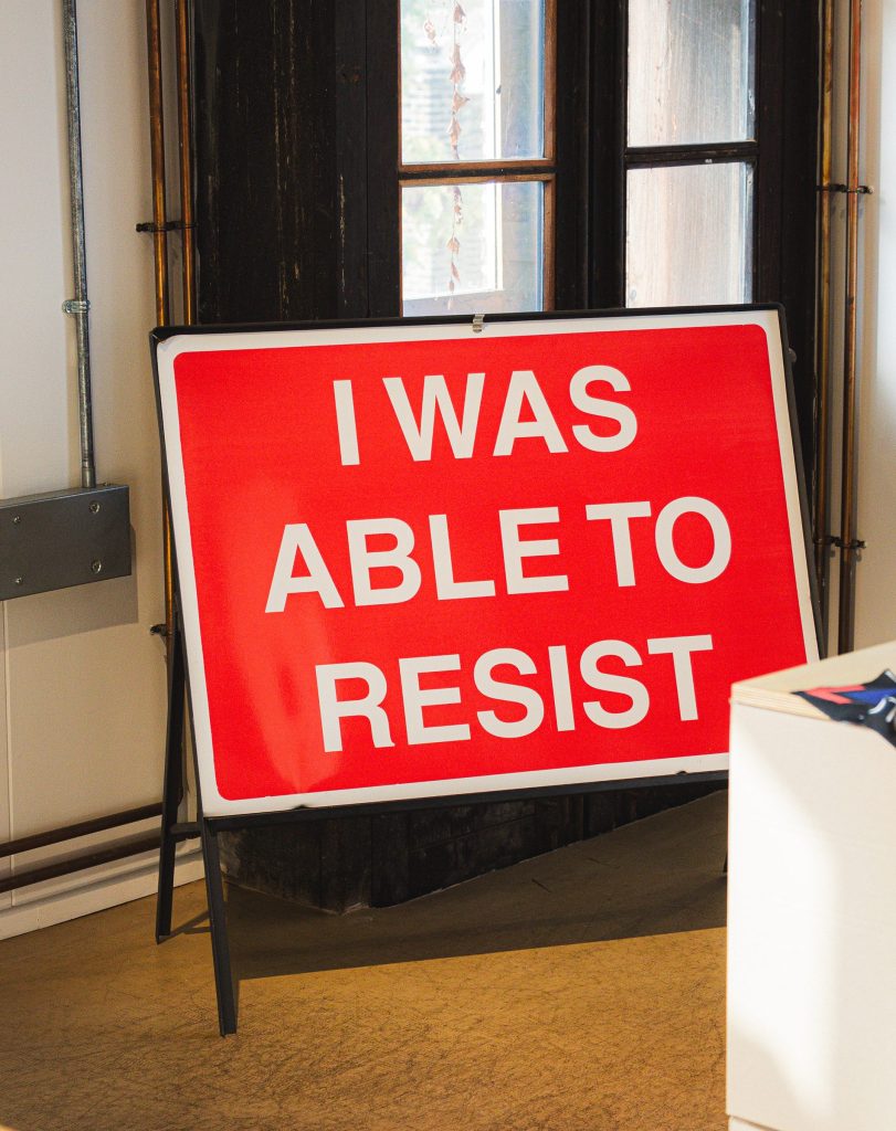 On-site photograph from the private view. Film by forpeople.