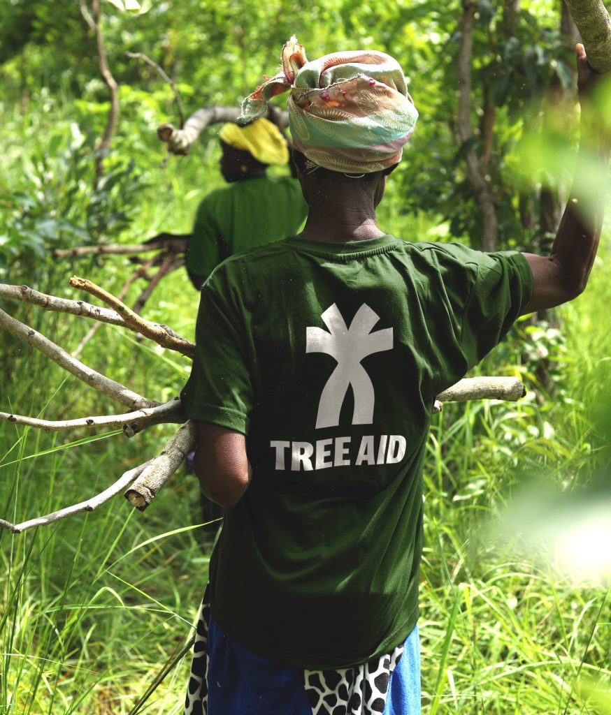 Tree Aid brand identity merchandise T-shirt design.