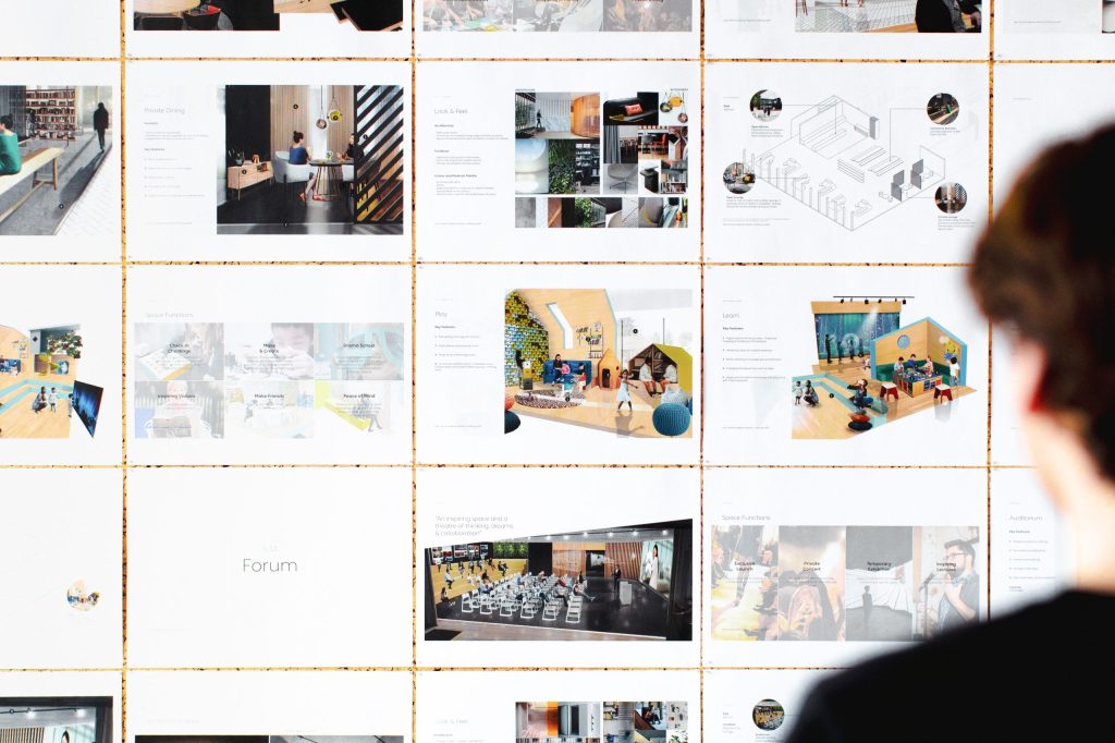 Design wall of the NIO House spatial experience. Design and film by forpeople.