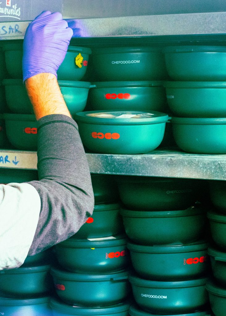Photograph of meals being prepared at Chef Coco's Berlin kitchen.