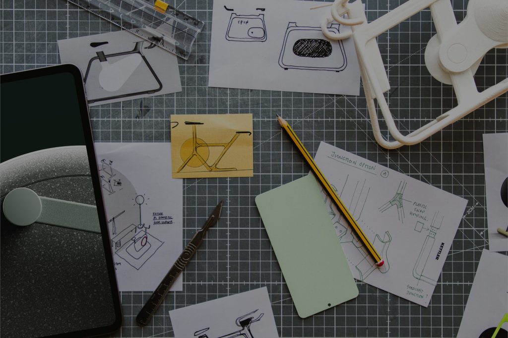 A photograph of our Kettler design process.