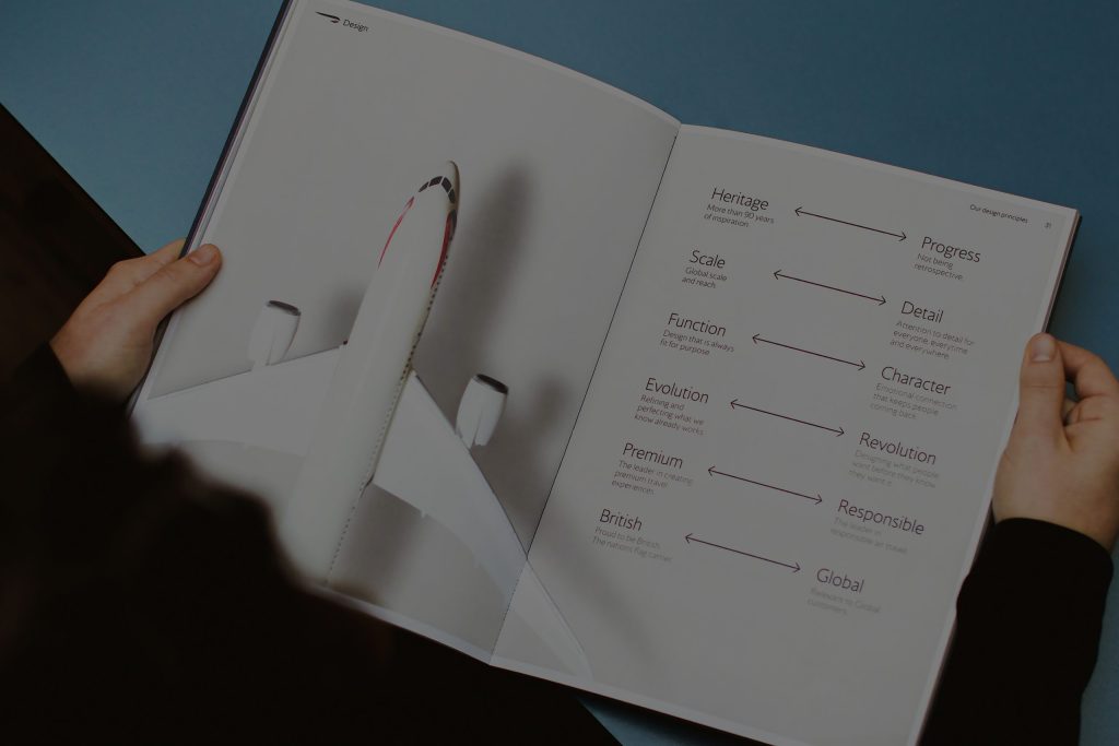 A photograph of British Airways' design strategy.