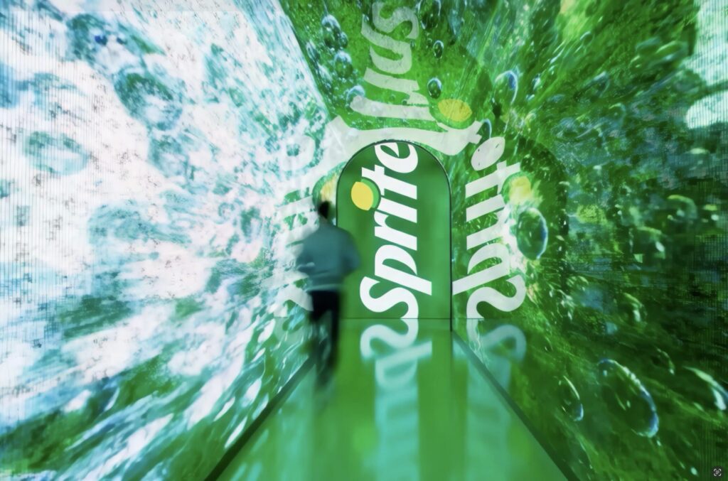 CGI visualisation of a Sprite event entrance by forpeople.