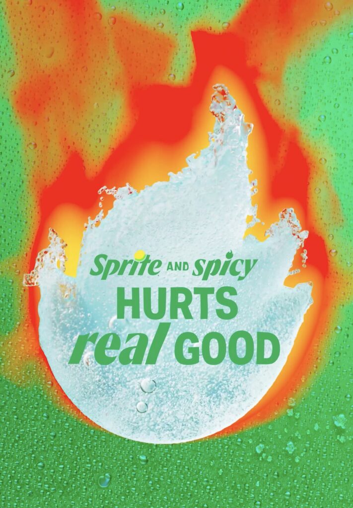 Graphic application of Sprite's IceFlame, designed by forpeople.