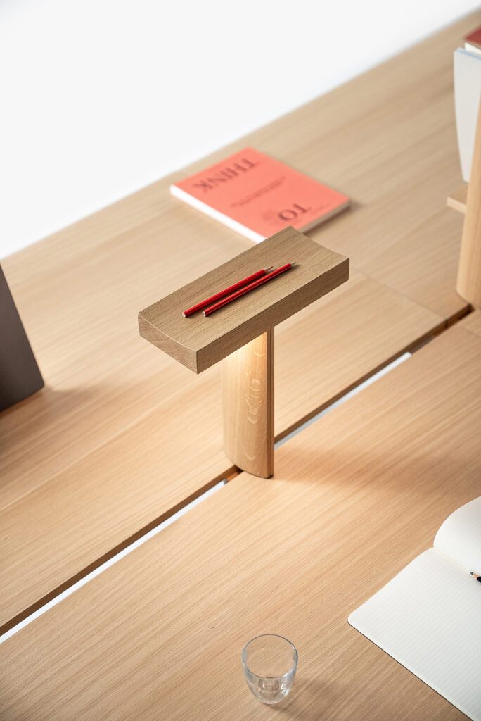 Photograph of VG&P's Plank table system, designed by forpeople.